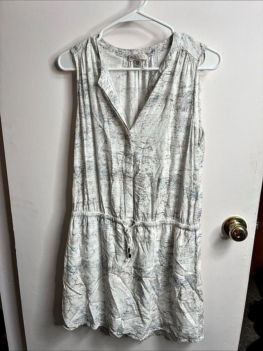 Lila Rose Abstract draw string Mini Dress Size Medium